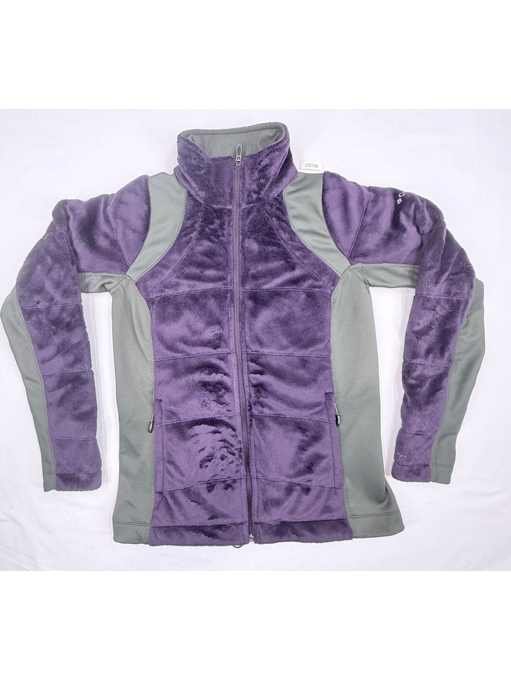Columbia Omni-Heat Women's Large Purple and Gray Fleece Jacket